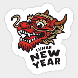 Dragon lunar chinese new year 2024 cartoon Sticker